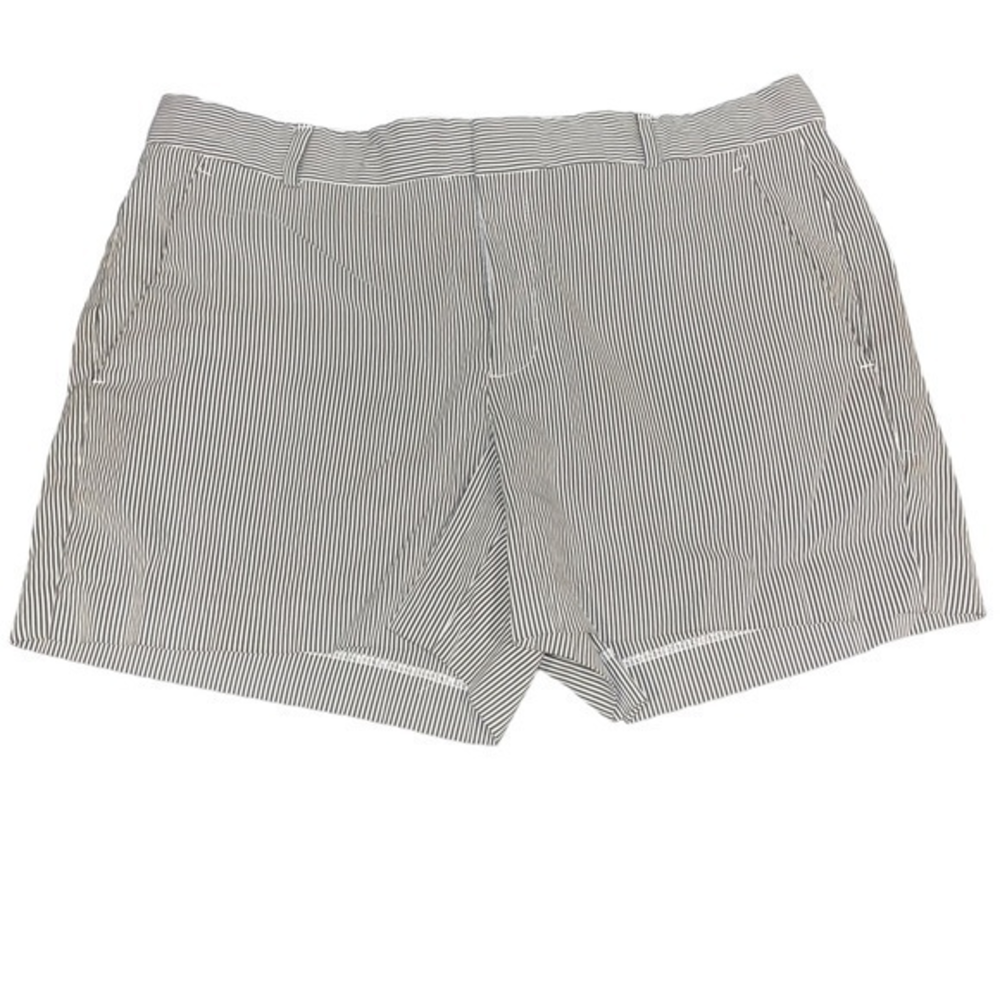 Banana Republic Womens Seersucker Striped‎ Shorts Navy Blue White Size 12 #312
